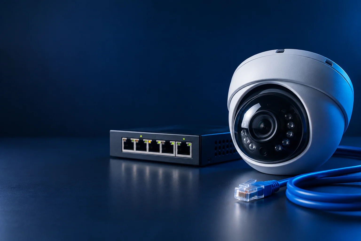 Cámara de videovigilancia y equipamiento de red, imagen ilustrativa